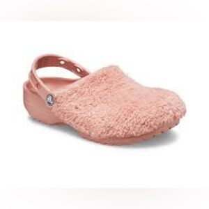 Crocs Classic Fuzz Mania Clogs - Pale Blush Sz 9
